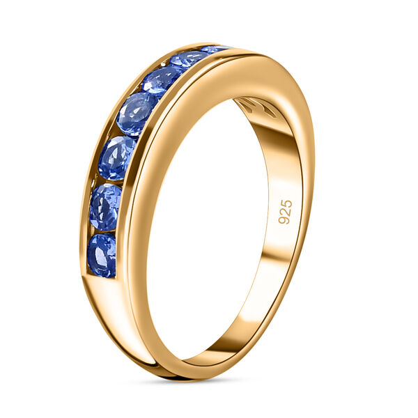 AA Tansanit Band Ring 925 Silber Gelbgold Vermeil image number 4