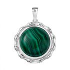 Malachit Anhänger 925 Silber platiniert ca. 13.84 ct