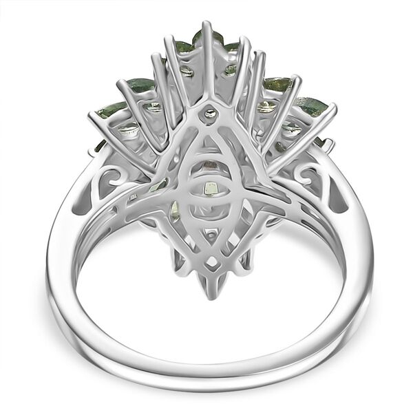 Nat&uuml;rlicher gr&uuml;ner Apatit Ring 925 Silber rhodiniert (Gr&ouml;&szlig;e 17.00) ca. 2,91 ct image number 5