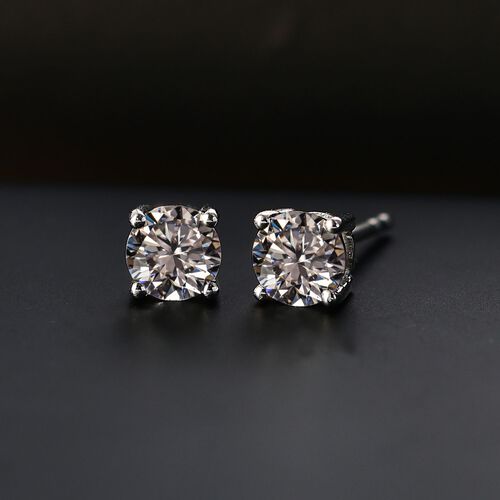 Lab Grown Diamant VS Ohrringe 925 Silber rhodiniert ca. 2,00 ct. image number 2