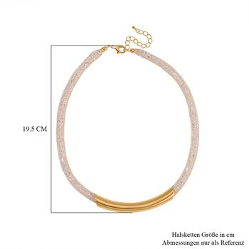 Wei&szlig;er Kristall Halskette ca. 48 cm Messing