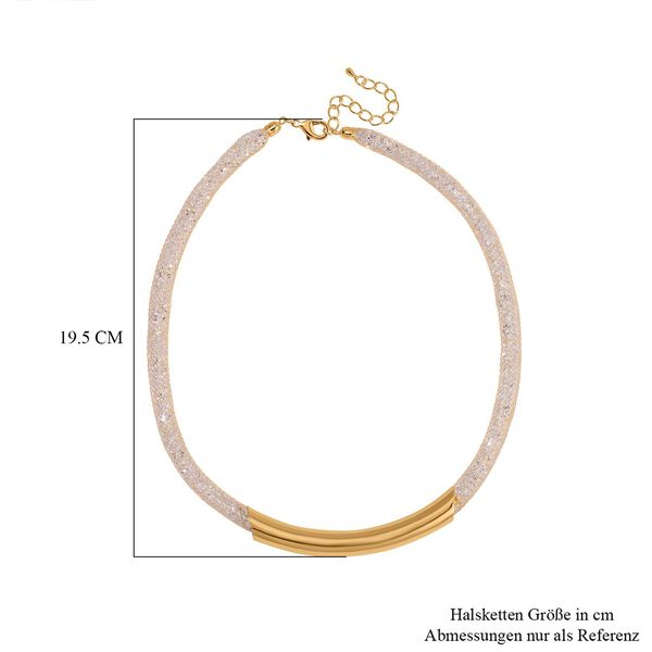 Weißer Kristall Halskette ca. 48 cm Messing image number 4