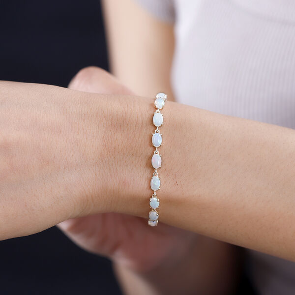 AAA Nat&uuml;rliches, &auml;thiopisches Welo Opal-Armband in 375 Gold image number 7