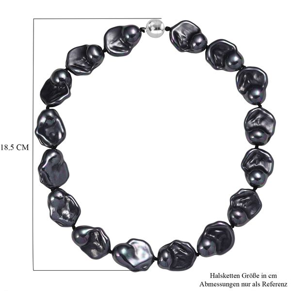 Pfaufarbene Muschelperle Halskette ca. 50 cm Reiner Edelstahl Standard image number 5