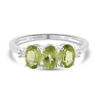 Natürlicher Peridot und Diamant 3 Stein Ring 925 Silber  ca. 1,28 ct image number 0