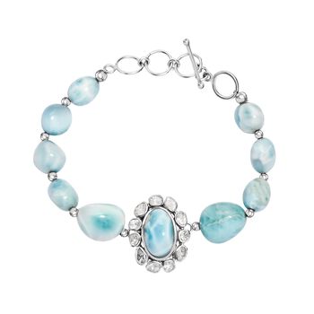 D&rsquo;joy AA Larimar und Labor Polki Diamant Armband, 19cm - 75.00 ct.