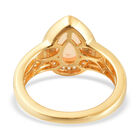 Natürlicher Äthiopischer Opal und Zirkon Ring 925 Silber Gelbgold Vermeil image number 4