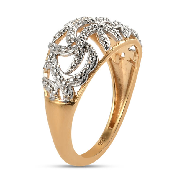 Diamant Ring 925 Silber 585 Vergoldet image number 5