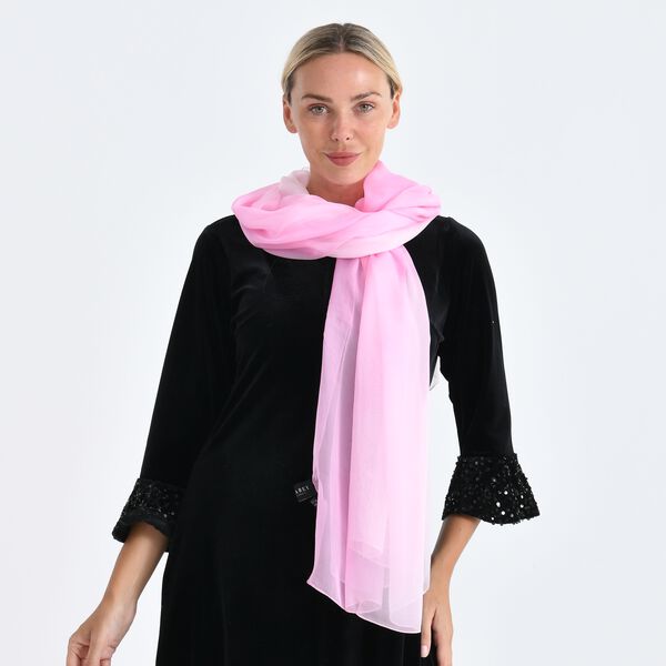 LA MAREY Signature Seidenschal aus 100% Maulbeerseide, 110 x 180 cm, Zartrosa image number 4