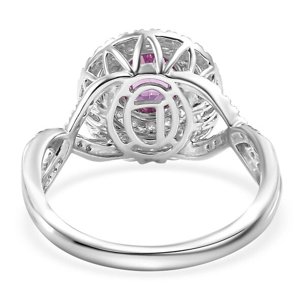 LUXORO zertifiziert und geprüft AAA Rosa Saphir, Rosa und weißer Diamant Ring in 585 Weißgold - 1,85 ct. image number 4