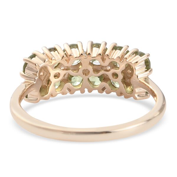 AA Demantoid Granat und Zirkon Cluster Ring 375 Gelbgold image number 7