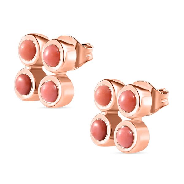 Oregon Pfirsich Opal-Ohrstecker, 925 Silber ros&eacute;vergoldet, 0,63 ct image number 4