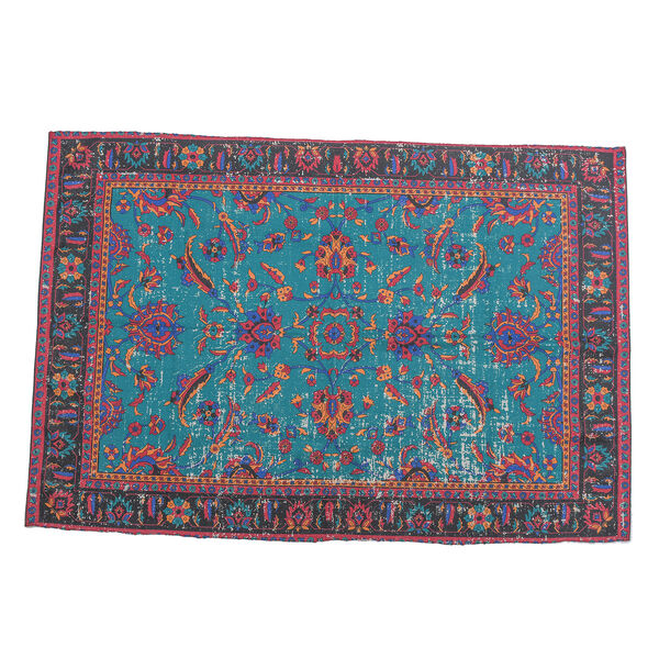 Gewebter Teppich mit Digitaldruck, Grün image number 3