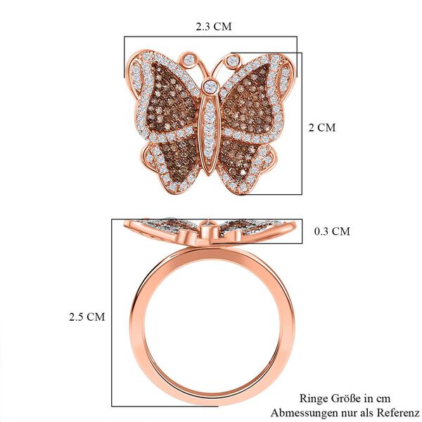 GP Kollektion Wei&szlig;er Diamant Ring 925 Silber Ros&eacute;gold Vermeil (Gr&ouml;&szlig;e 20.00) ca. 0.75 ct image number 7