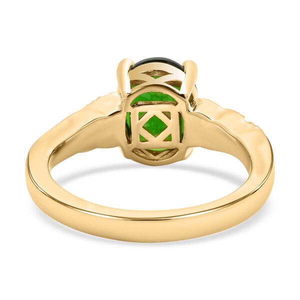 Natürlicher Chromdiopsid und weißer Zirkon-Ring, 925 Silber Zweifarbige Beschichtung  ca. 2,95 ct image number 7