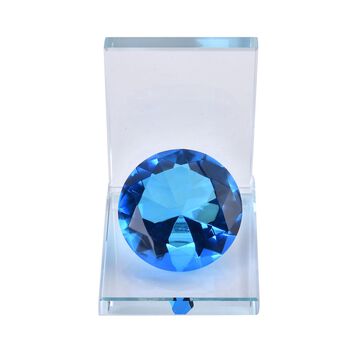 Kristall Buchst&uuml;tzen, Format 10.5x13cm, blau und transparent