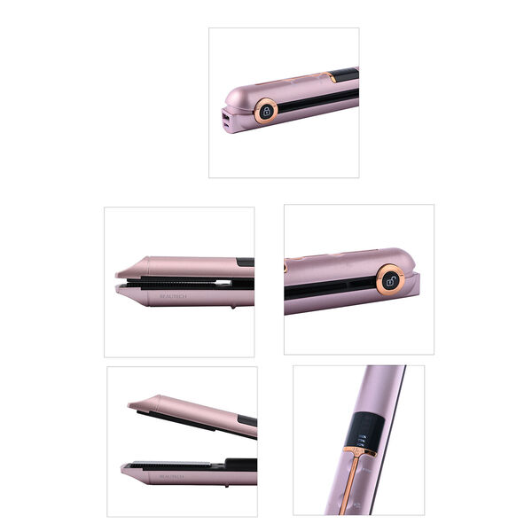 Kabelloses Mini-Gl&auml;tteisen mit wiederaufladbarer Batterie, Abmessung 25x4,1 cm, Ros&eacute;gold image number 7