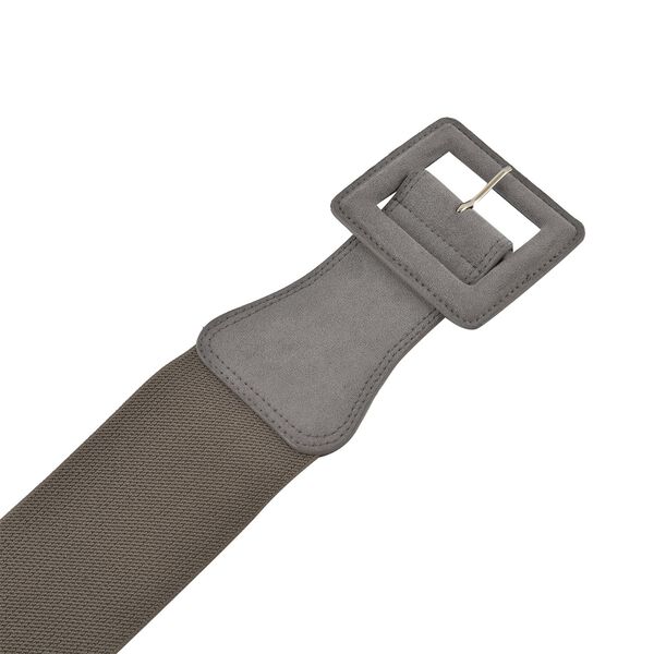 Stretchgürtel mit Schnalle aus Kunstwildleder, grau image number 3