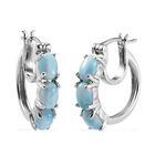 larimar Creolen 925 Silber platiniert ca. 2,69 ct