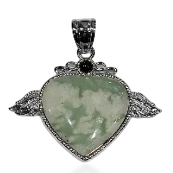 Friedensjaspis und schwarzer Achat Anh&auml;nger - 45 ct.