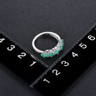 AAA Kagem sambischer Smaragd und Zirkon 5-Stein-Ring, 925 Silber rhodiniert  ca. 1,16 ct image number 2