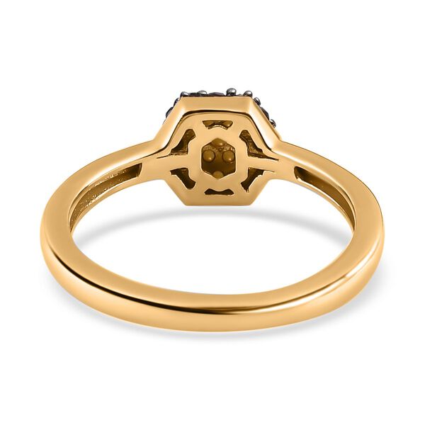 Roter Diamant Ring 925 Silber Gelbgold Vermeil (Gr&ouml;&szlig;e 16.00) ca. 0,20 ct image number 6