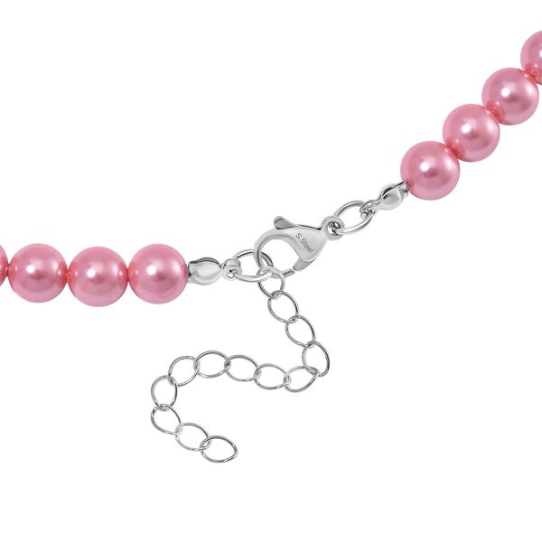 Rosa Muschelkernperlen und wei&szlig;e Kristall, 45+5 cm image number 5