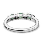 AAA Smaragd und weißer Zirkon-Ring, 925 Silber platiniert  ca. 0,52 ct image number 5