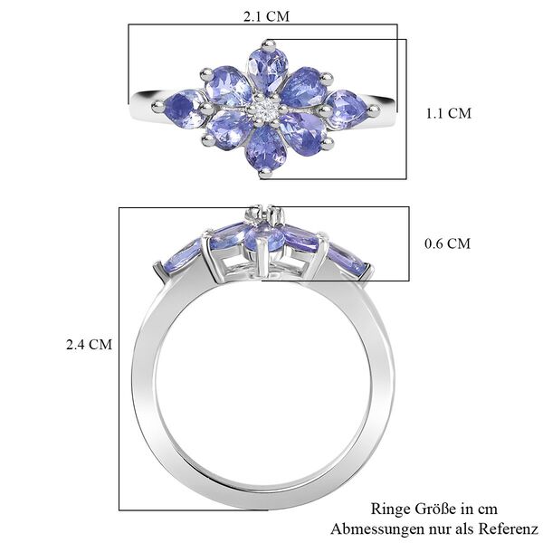 Tansanit und Zirkon Ring - 1,16 ct. image number 7