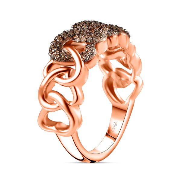 GP Amore Kollektion -Nat&uuml;rlicher Champagner Diamant und Kanchanaburi blauer Saphir-Ring - 0,51 ct. image number 5