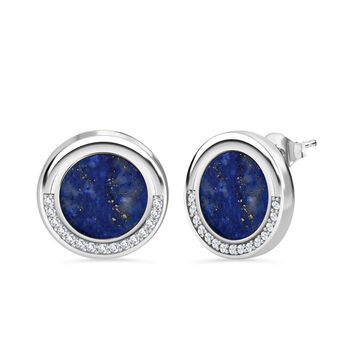 LUSTRO STELLA Lapislazuli und Zirkonia Ohrringe - 5,27 ct.