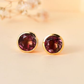 Wassermelonen Quarz Triplett Ohrstecker - 3,05 ct.