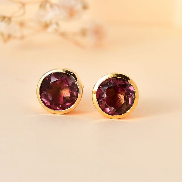 Wassermelonen Quarz Triplett Ohrstecker - 3,05 ct. image number 2