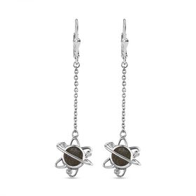 Meteorit und Zirkon Ohrringe - 5,94 ct.
