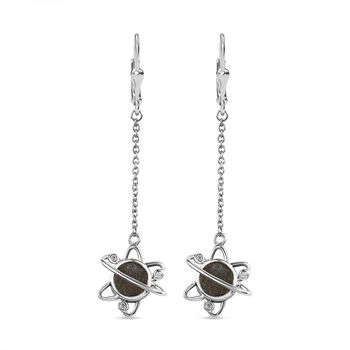 Meteorit und Zirkon Ohrringe - 5,94 ct.