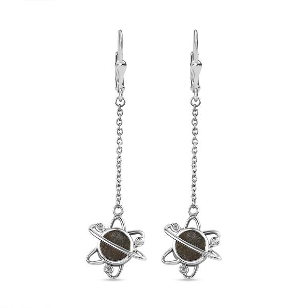 Meteorit und Zirkon Ohrringe - 5,94 ct.