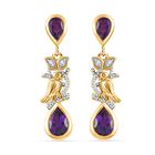 AA Marokkanischer Amethyst Ohrringe 925 Silber Gelbgold Vermeil ca. 2,04 ct.
