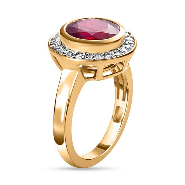 AAA Afrikanischer Rubin und weißer Zirkon-Ring - 5,98 ct. image number 5