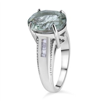 AA Prasiolith und Zirkon-Ring - 4,51 ct.