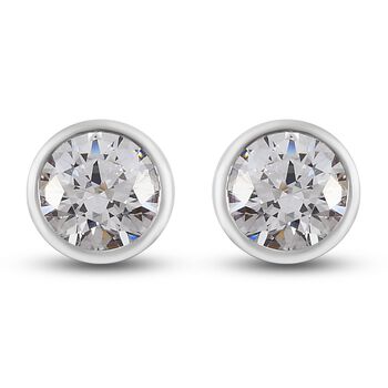 LUSTRO STELLA Hergestellt mit Feinster ZIRKONIA Ohrstecker 925 Silber platiniert