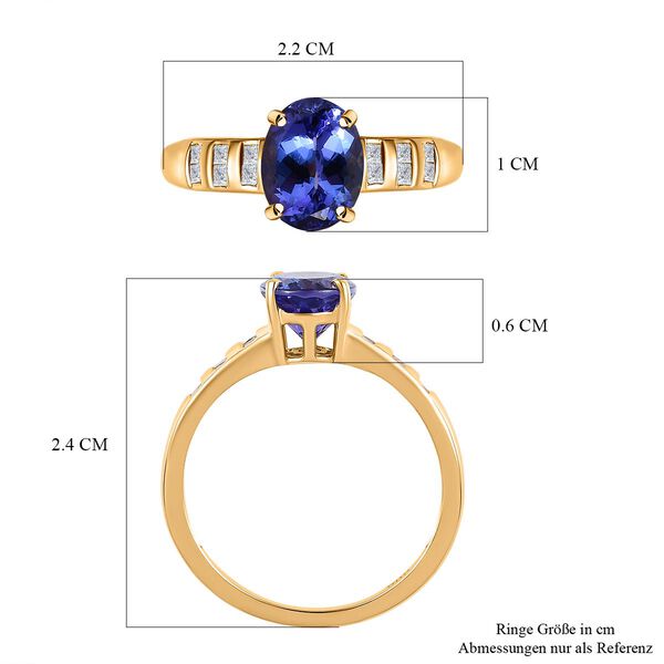 AA Tansanit und Diamant Ring in 585 Gelbgold - 2,07 ct. image number 5