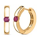 Afrikanischer Rubin (Fissure gef&uuml;llt) Ohrringe 925 Silber vergoldet ca. 0.81 ct