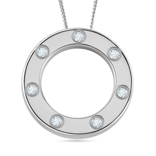 Moissanit Anh&auml;nger mit 50cm Kette - 0,24 ct.