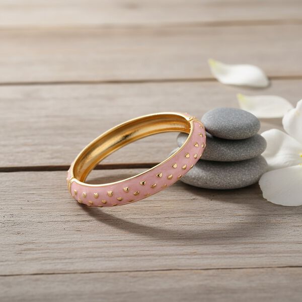 Emaille-Armreif im Punkt-Design, Rosa, ca. 18,5 cm image number 2