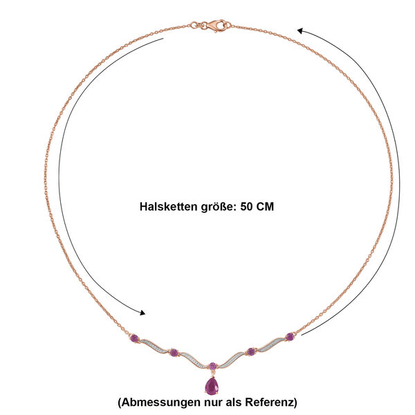D'Joy Ilakaka Rosa Saphir (Fissure gef&uuml;llt) Halskette ca. 50 cm 925 Silber 750 Ros&eacute;gold vermeil ca. 3,20 ct. image number 5