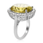 Ouro Verde-Quarz und Zirkon Halo Ring 925 Silber platiniert (Größe 16.00) ca. 12,33 ct image number 4