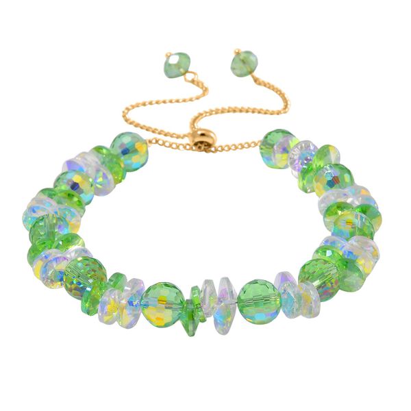 Kristall, Mehrfarbiger Kristall Armband ca. Flexibles cm Std Gelb image number 3