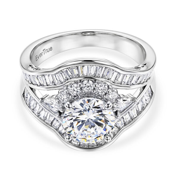 Wei&szlig;er Zirkonia Ring Nickelfreies Messing rhodiniert (Gr&ouml;&szlig;e 16.00)