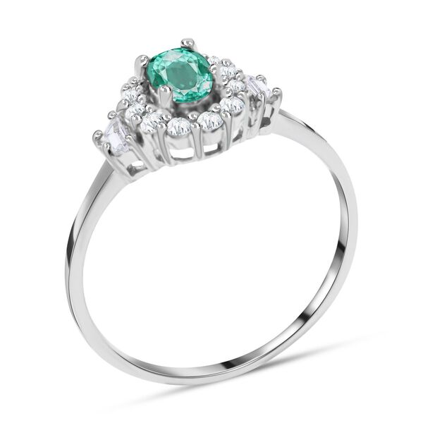 AAA Kagem sambischer Smaragd Ring, 925 Silber platiniert, ca. 0.96 ct image number 5