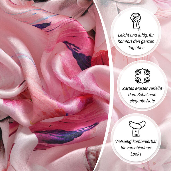 LA MAREY Maulbeerseide-Schal, Pink image number 3